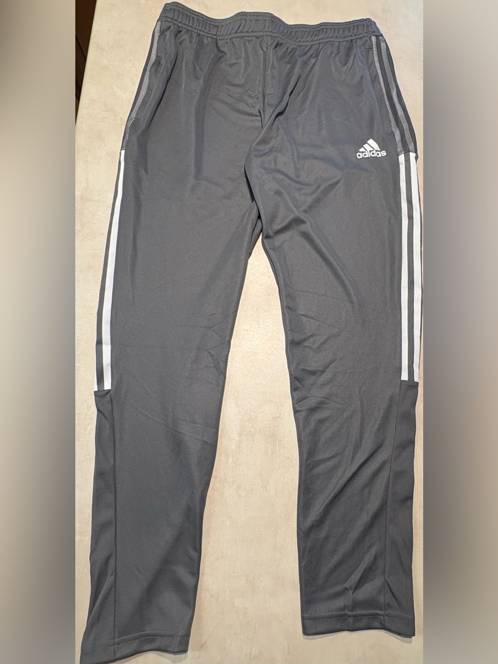adidas Tiro Gray Joggers track pants with White Side Stripes